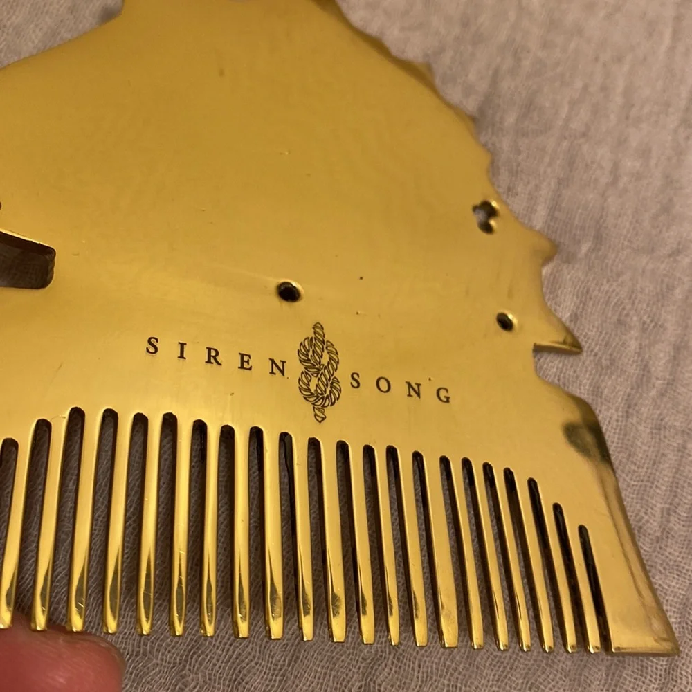 SIREN SONG Brass Gold Ship Design Comb